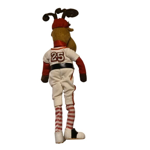 Baseball Reindeer Figurine with Wooden Doll Chair Christmas Sports Decor 15 Inch - Picture 3 of 16